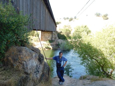 [Picture of Alfred on the side of the Covered Bridge]